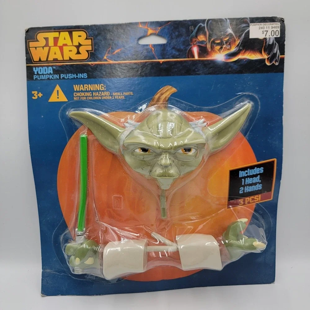 Disney Star Wars Darth Vader‎ Yoda Pumpkin Push Ins, Halloween Decor NEW